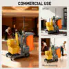 TPS4a219b9e3d8e86.jpg Commercial Janitorial Cart with 3 Tier Shelves, Cleaning Cart with Rubbish Bag and Mop Mount for Hotel Restaurant, Grey