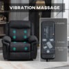 Manual Recliner Chair with Vibration Massage, Side Pockets, Microfibre Reclining Chair Nursing Chair for Living Room, Black