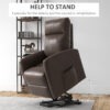 Power Lift Recliner Chair with Remote Control Side Pocket for Living Room Home Office Study Brown