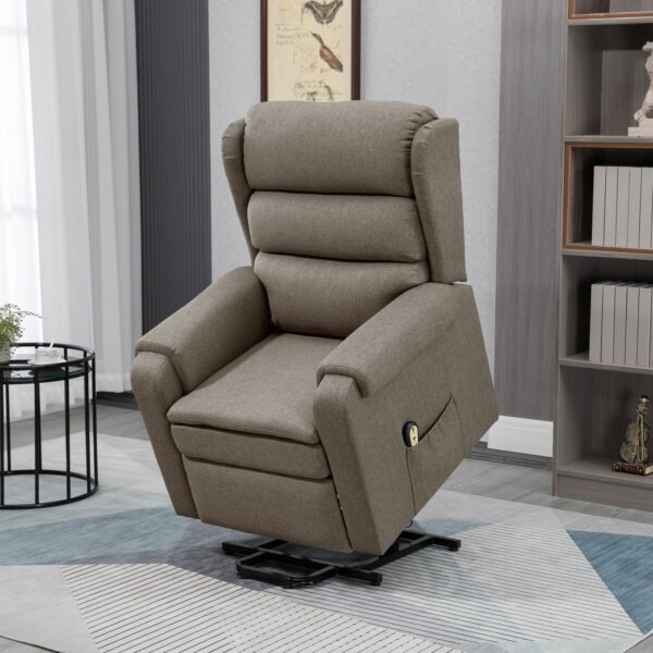 Lift Chair for Elderly, Power Chair Recliner with Footrest, Remote Control, Side Pockets for Living Room, Brown