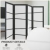 5.6ft Folding Room Divider, 4 Panel Wall Partition with Wood Frame for Bedroom, Home Office, White