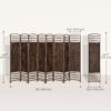 VNYa9a19bbca493e4.jpg 8 Panel Folding Room Divider, Portable Privacy Screen, Wave Fiber Room Partition for Home Office, Brown