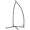 Hammock Chair Stand, Heavy Duty Steel Hanging Chair Stand for Swing Chair, Egg Chair Stand with Cup Holder, Black