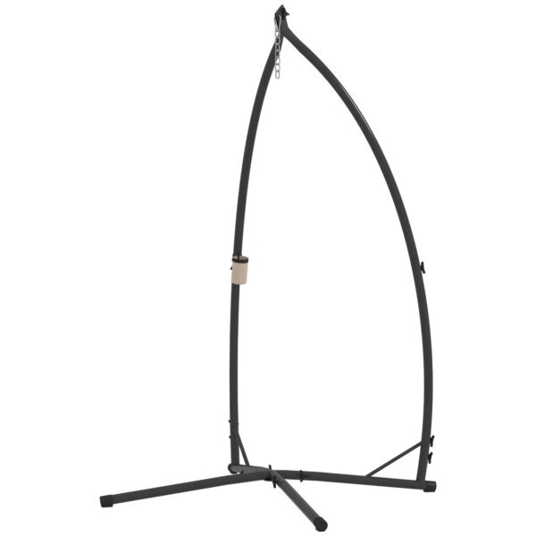 Hammock Chair Stand, Heavy Duty Steel Hanging Chair Stand for Swing Chair, Egg Chair Stand with Cup Holder, Black