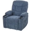 Power Recliner Chair with Massage, Electric Lift Chair for Elderly with Side Pockets, Cup Holders, Remote, Blue