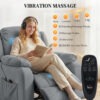 Massage Recliner Chair with Quiet Brushless Motor Pet-Friendly Fabric Power Recliner with 2 Memory Positions Grey
