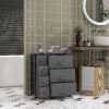 Dresser for Bedroom with 7 Drawers, Chest of Drawers with Metal Frame, Fabric Dresser for Living Room, Dark Grey