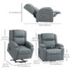 Lift Chair for Seniors, PU Leather Upholstered Electric Recliner Chair with Remote, Side Pockets, Quick Assembly, Grey