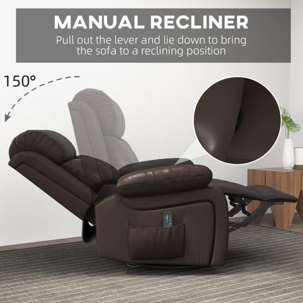 W5n4f718b942077e6.jpg PU Leather Reclining Chair with Vibration Massage Recliner, Swivel Base, Rocking Function, Remote Control, Brown