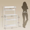 Kitchen Baker's Rack with Power Outlet, Coffee Bar Station with Adjustable Shelves and Hooks, Distressed White