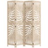 WI32be19491e47a89.jpg 4 Panel Room Divider, Detachable Folding Privacy Screens with Palm Leaf Design for Home Office, Natural Wood Finish