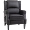 Massage Recliner Chair for Living Room, Push Back Recliner Sofa, Suede Wingback Reclining Chair with Extendable Footrest, Wood Legs, Remote Control, Side Pockets, Black