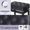 Adjustable Piano Bench with Storage and Soft PU Leather Padded, with Enough Music Storage Design, Black