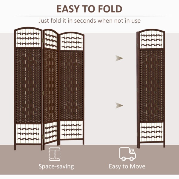 XL953a18befb702dd.jpg 3 Panel Folding Room Divider, Portable Privacy Screen, Wave Fiber Room Partition for Home Office, Brown