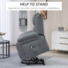 Lift Chair for Seniors, PU Leather Upholstered Electric Recliner Chair with Remote, Side Pockets, Quick Assembly, Grey