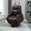 Power Lift Recliner Chair for Elderly, PU Leather Lift Chair with Footrest, Remote Control, Side Pockets and Cup Holders, Reclining Sofa for Living Room, Brown