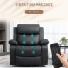 PU Leather Reclining Chair with Vibration Massage Recliner, Swivel Base, Rocking Function, Remote Control, Black