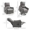 Electric Lift Recliner Chair Rising Power Chaise Lounge Fabric Sofa with Remote Control & Side Pocket for Living Room