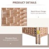 6ft Folding Room Divider, 3 Panel Wall Partition with Wooden Frame for Bedroom, Home Office, Natural