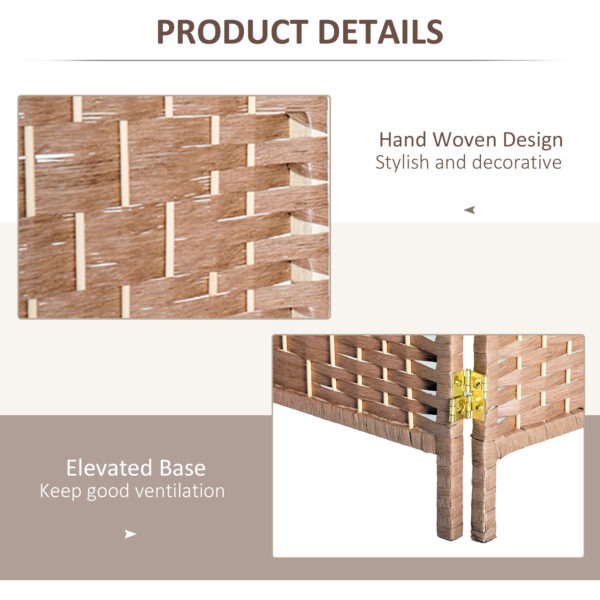 6ft Folding Room Divider, 3 Panel Wall Partition with Wooden Frame for Bedroom, Home Office, Natural