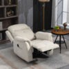 Manual Recliner Chair with Vibration Massage, Reclining Chair Nursing Chair with Side Pockets, 5 Massage Modes, for Living Room, Beige
