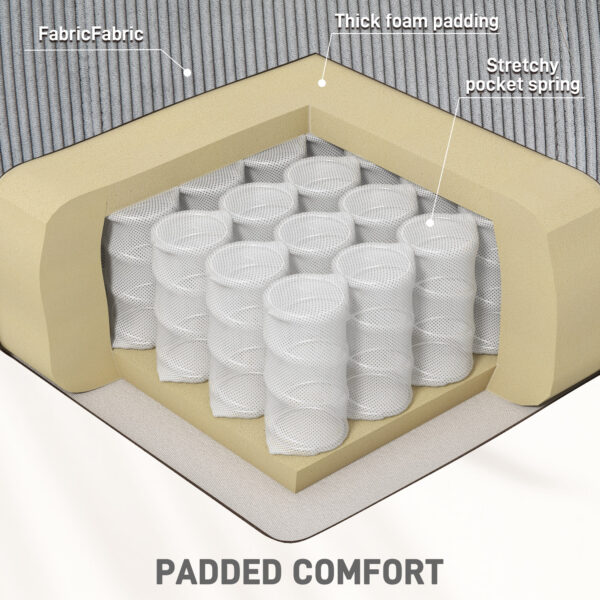 Manual Recliner Chair with Vibration Massage, Side Pockets, Corduroy Reclining Chair for Living Room, Grey