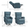 Yv334419494672069.jpg Wingback Lift Chair for Elderly, Power Chair Recliner with Footrest, Remote Control, Side Pockets, Blue