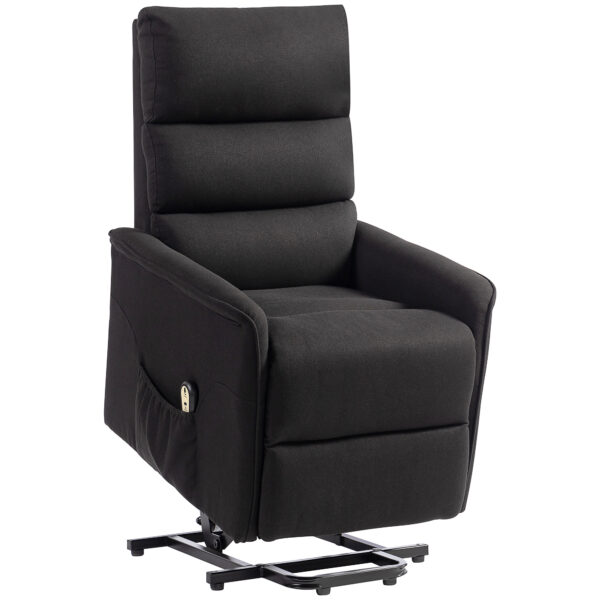 Lift Chair for Elderly, Power Chair Recliner with Remote Control, Side Pockets for Living Room, Black