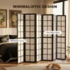 6 Panel Room Divider, 5.6 ft Folding Wall Divider Room Partition for Home Office, Bedroom, Living Room, Black