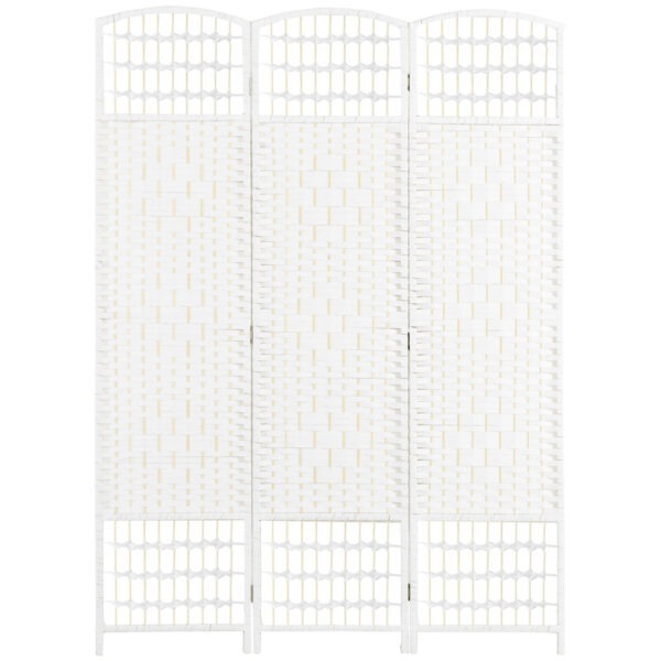 Zgl25f194968ad01f.jpg 3 Panel Folding Room Divider, Portable Privacy Screen, Wave Fiber Room Partition for Home Office, White