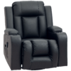 aDd70619746da7e0c.png Swivel Massage Recliner Chair Rocker, Overstuffed Manual Reclining Sofa, PU Leather Rocking Chair with Side Pockets, Cup Holders, for Living Room, Nursery, Black