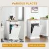 aLZbda18fc35e3de5.jpg Kitchen Tilt Out Trash Bin Cabinet, Free Standing Recycling Cabinet, Trash Can Holder with Drawer, White