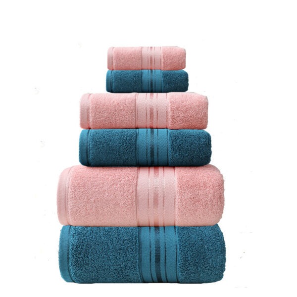 Cotton Glossy Satin 6‑Piece Towel Set – Soft, Absorbent, Plain Cut‑Off Design