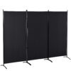 6' 3 Panel Room Divider, Double Hinged Folding Wall Divider, Indoor Privacy Screen for Home Office, Black