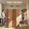 azTbfc19c4c9411d3.jpg 6ft Folding Room Divider, 4 Panel Wall Partition with Wooden Frame for Bedroom, Home Office, Natural