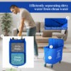Compact Mop Bucket with Wringer, Mop Bucket on Wheels for Floor Cleaning, 5 Gallon, Separate Dirty and Clean Water, Blue
