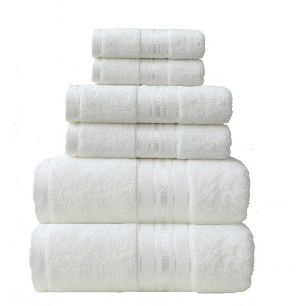 Cotton Glossy Satin 6‑Piece Towel Set – Soft, Absorbent, Plain Cut‑Off Design