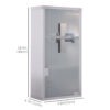 Wall Mount Medicine Cabinet Bathroom Cabinet with 2 Shelves, Stainless Steel Frame and Glass Door, Lockable with 2 Keys