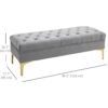 End of Bed Bench, Upholstered Bench, Entryway Shoe Bench with Button Tufted for Living Room, Bedroom, Grey