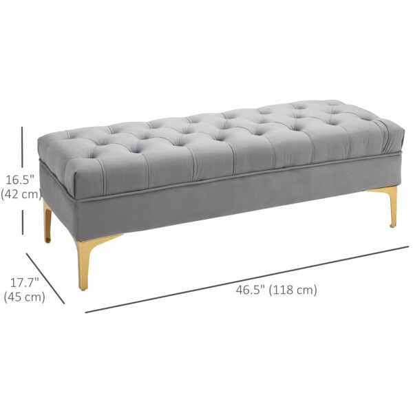 End of Bed Bench, Upholstered Bench, Entryway Shoe Bench with Button Tufted for Living Room, Bedroom, Grey
