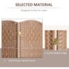 6ft Folding Room Divider, 3 Panel Wall Partition with Wooden Frame for Bedroom, Home Office, Natural
