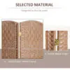 bModf1196a52aca41.jpg 6ft Folding Room Divider, 3 Panel Wall Partition with Wooden Frame for Bedroom, Home Office, Natural