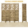5.6 Ft Room Divider, 4 Panel Portable Folding Privacy Screens for Home Office, Bedroom, Brown