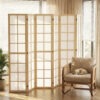 6 Panel Room Divider, 5.6 ft Folding Wall Divider Room Partition for Home Office, Bedroom, Living Room, Natural Wood