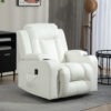 cHI8bb194948bf157.jpg Swivel Massage Recliner Sofa, Overstuffed Manual Reclining Sofa, PU Leather Rocking Chair with Side Pockets, Cup Holders, for Living Room, Nursery, Cream White