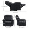 Manual Recliner Chair with Vibration Massage, Side Pockets, Microfibre Reclining Chair Nursing Chair for Living Room, Black