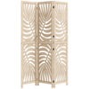 cYf5ac19491e47ad9.jpg 3 Panel Room Divider, Detachable Folding Privacy Screens with Palm Leaf Design for Home Office, Natural Wood Finish