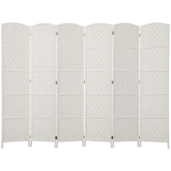 cfc36e19c4cb0bf1f.jpg 6ft Folding Room Divider, 6 Panel Wall Partition with Wooden Frame for Bedroom, Home Office, Natural