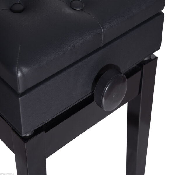Adjustable Piano Bench with Storage and Soft PU Leather Padded, with Enough Music Storage Design, Black