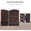 6ft Folding Room Divider, 3 Panel Wall Partition with Wooden Frame for Bedroom, Home Office, Brown